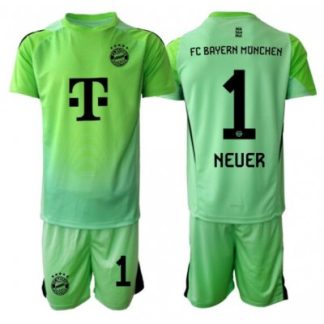 Otroški nogometni dresi kompleti Manuel Neuer #1 FC Bayern Munich Vratar Domači 2025-26