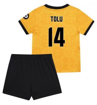 Poceni Otroški nogometni dresi Tolu Arokodare #14 Wolves Domači 2025-26