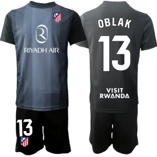 Moški Atletico Madrid Jan Oblak 13 Vratarski dres kompleti 2025-26 črna