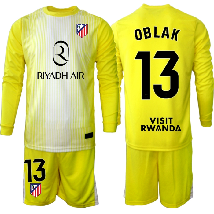 Moški Vratarski dres kompleti Atletico Madrid 2025-26 Jan Oblak 13 rumena