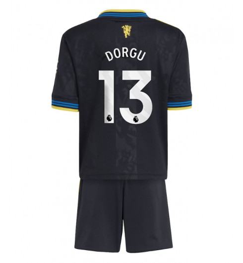 Otroški nogometni dresi kompleti Manchester United Patrick Dorgu #13 Tretji 2025-26