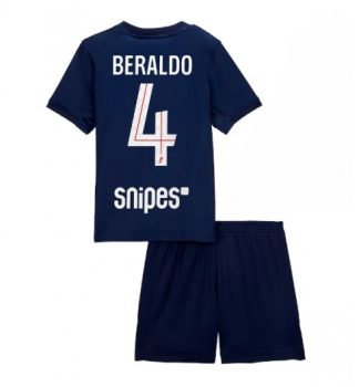 Otroški Nogometni dresi Lucas Beraldo #4 Paris Saint-Germain PSG Domači 2025-26