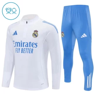 Otroški Nogometni dresi Real Madrid 1/4 Zip 2025-26 Za Trening Bela