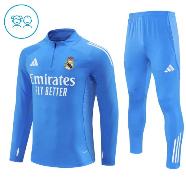 Otroški Nogometni dresi Real Madrid 1/4 Zip 2025-26 Za Trening modra