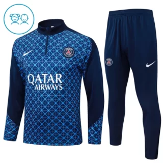 Otroški Nogometni dresi Za Trening Paris Saint-Germain 1/4 Zip 2025-26 Modra