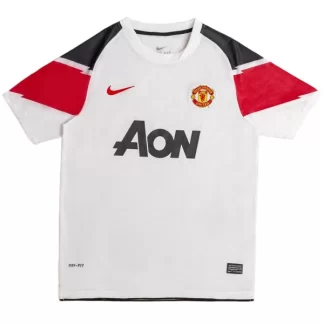 Poceni Moški retro nogometni dresi Manchester United Gostujoči 2010-11 bela