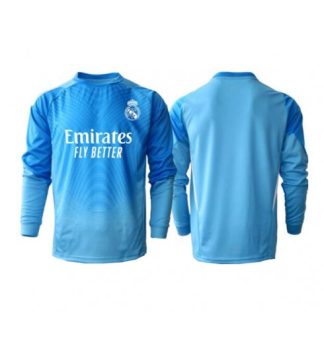 Poceni Nogometni dresi Real Madrid Vratar Domači 2025-26 modra Dolgi rokavi