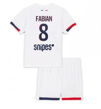 Poceni Otroški dresi kompleti Fabian Ruiz #8 Paris Saint-Germain PSG Gostujoči 2025-26 bela
