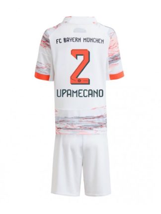 Otroški Nogometni dresi Bayern Munich Dayot Upamecano #2 Gostujoči 2025-26 kompleti