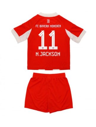 Otroški Nogometni dresi Bayern Munich Nicolas Jackson #11 Domači 2025-26 kompleti