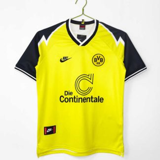 Moški retro nogometni dresi Borussia Dortmund Domači 1995/96 Kratek Rokav