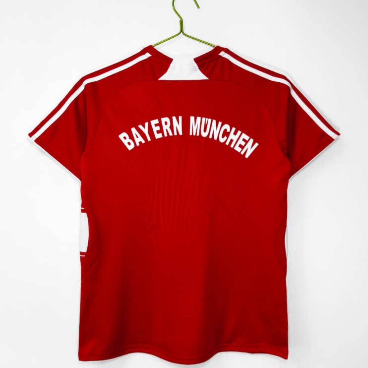 Moški retro nogometni dresi FC Bayern München Domači 2007/08 Kratek Rokav-1