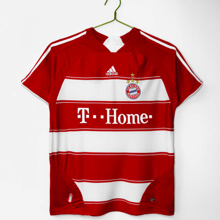 Moški retro nogometni dresi FC Bayern München Domači 2007/08 Kratek Rokav