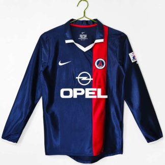 Moški retro nogometni dresi Paris Saint-Germain PSG Domači 2001/02 Dolgi Rokav