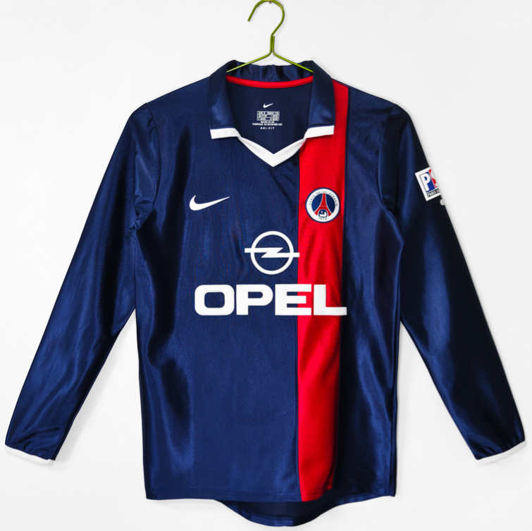 Moški retro nogometni dresi Paris Saint-Germain PSG Domači 2001/02 Dolgi Rokav