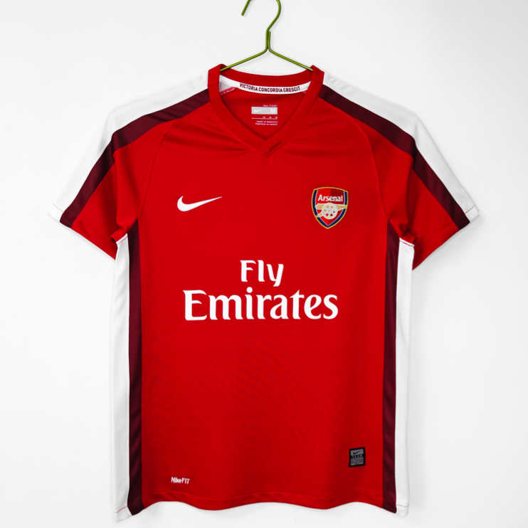 Poceni Moški retro nogometni dresi Arsenal Domači 2008/10 rdeča Kratek Rokav