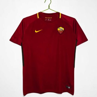 Poceni Moški retro nogometni dresi AS Roma Domači 2017-18 Kratek Rokav