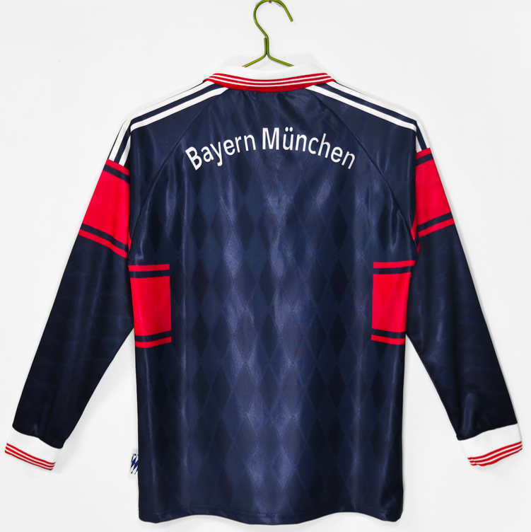 Poceni Moški retro nogometni dresi Bayern München Domači 1997-99 Dolgi Rokav-1