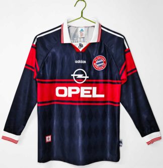 Poceni Moški retro nogometni dresi Bayern München Domači 1997-99 Dolgi Rokav