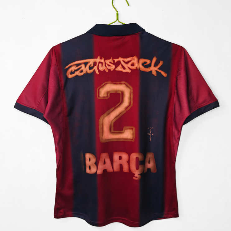 Poceni Moški retro nogometni dresi FC Barcelona Domači 2000/01 Kratek Rokav-1