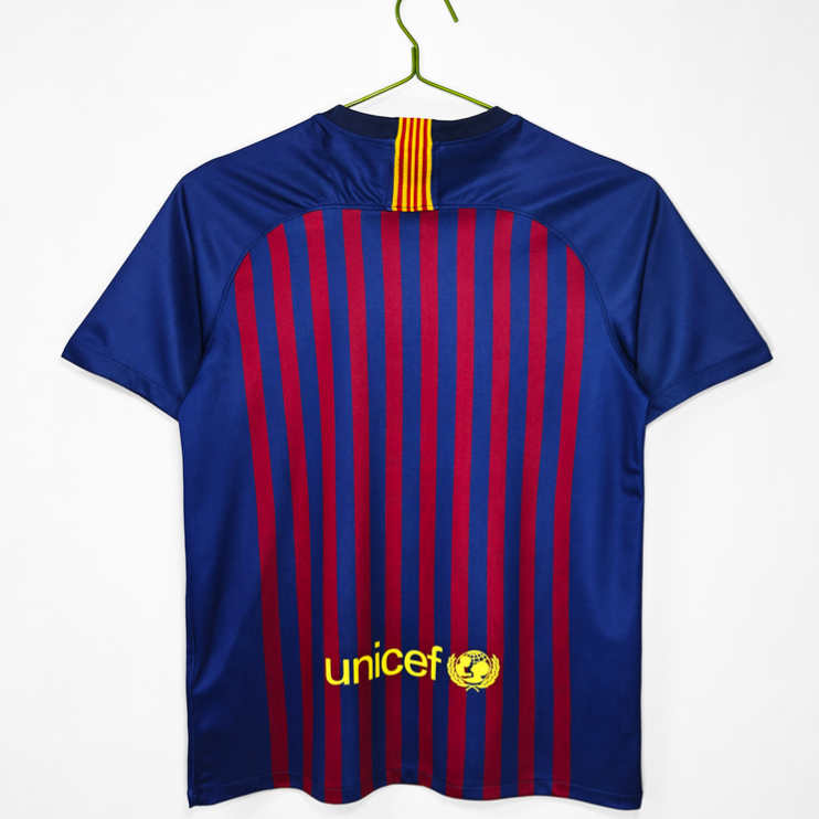Poceni Moški retro nogometni dresi FC Barcelona Domači 2018/19 Kratek Rokav-1
