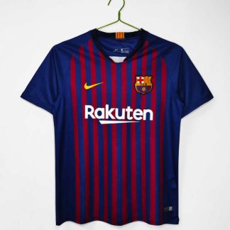 Poceni Moški retro nogometni dresi FC Barcelona Domači 2018/19 Kratek Rokav