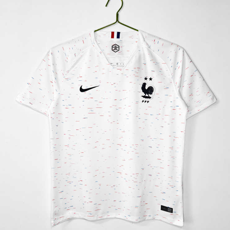 Poceni Moški retro nogometni dresi Francija Gostujoči SP 2018 Kratek Rokav