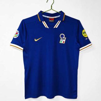 Poceni Moški retro nogometni dresi Italija Domači 1996 Kratek Rokav