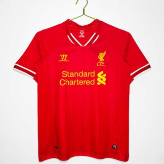 Poceni Moški retro nogometni dresi Liverpool Domači 2013-14 Kratek Rokav