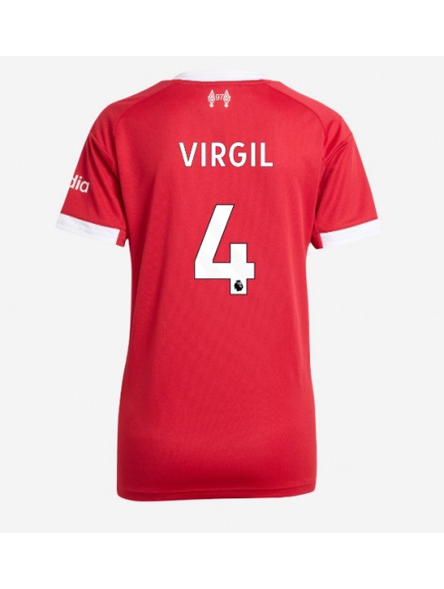 Ženski Nogometni dresi Liverpool Virgil van Dijk #4 Domači 2025-26 Kratek rokav
