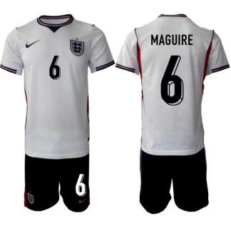 Moški Nogometni dresi Anglija Harry Maguire #6 Domači SP 2026 bela + Kratke hlače