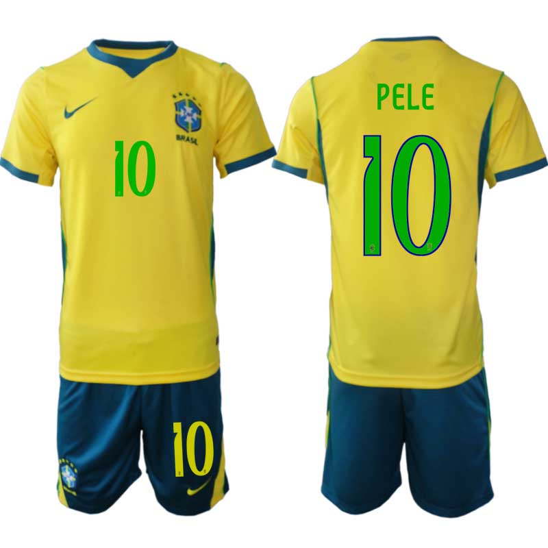 Moški Nogometni dresi komplet reprezentance Brazilija Pelé #10 Domači SP 2026