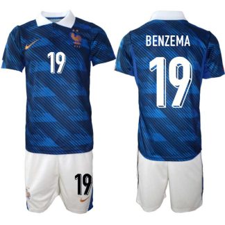 Moški Nogometni dresi kompleti reprezentance Francija Karim Benzema #19 Domači SP 2026