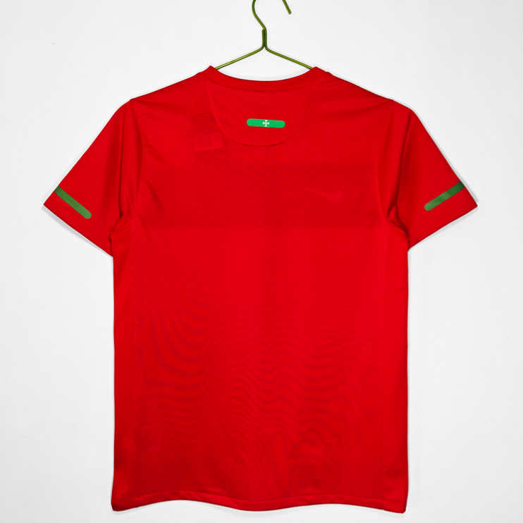 Poceni Moški retro nogometni dresi Portugalska Domači SP 2010 rdeča-1