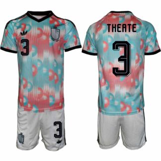 Moški Nogometni dresi kompleti Belgija reprezentance Arthur Theate #3 Gostujoči SP 2026