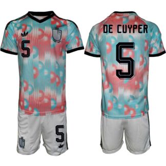 Moški Nogometni dresi kompleti Belgija reprezentance Maxim De Cuyper #5 Gostujoči SP 2026