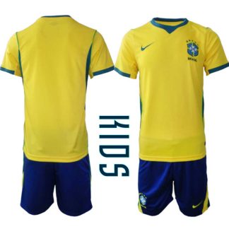 Nogometni dresi kompleti za otroke Brazilija Domači SP 2026 z lastnim tiskom