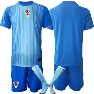 Poceni nogometni dresi kompleti Hrvaška Vratar 2025-26 modra