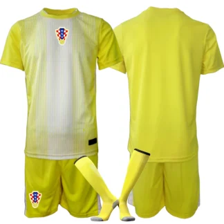Poceni nogometni dresi kompleti Hrvaška Vratar 2025-26 rumena