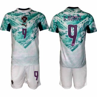 Poceni Nogometni dresi Portugalska Gostujoči SP 2026 Gonçalo Ramos #9 + Kratke hlače