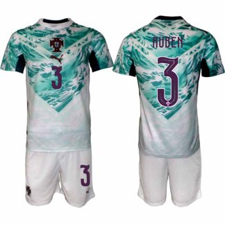 Poceni Nogometni dresi Portugalska Gostujoči SP 2026 Rúben Dias #3 + Kratke hlače