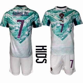 Poceni Otroški nogometni dresi kompleti Portugalska reprezentance Cristiano Ronaldo #7 Gostujoči SP 2026