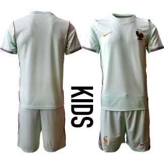 Poceni Otroški nogometni dresi kompleti reprezentance Francija Gostujoči SP 2026 bela