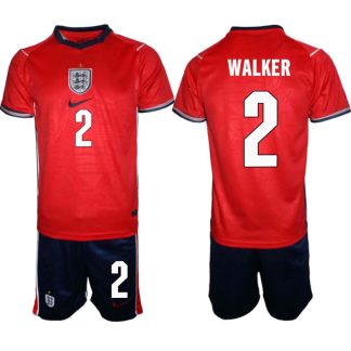 Moški Nogometni dresi kompleti Anglija SP 2026 Kyle Walker #2 Gostujoči rdeča črna