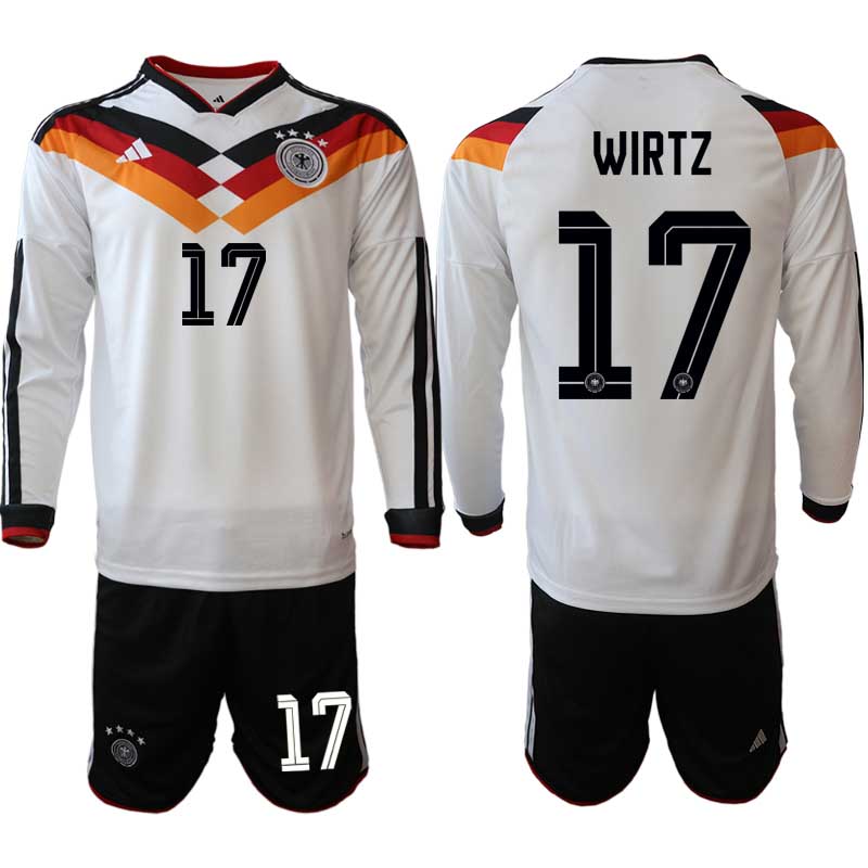 Moški Nogometni dresi reprezentance Nemčija DFB Florian Wirtz #17 Domači SP 2026 Dolgi Rokav + Kratke hlače