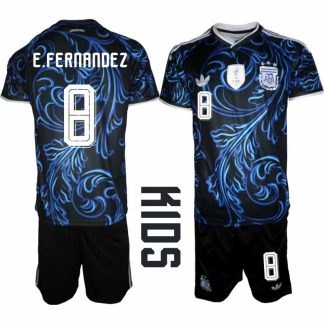 Poceni Otroški nogometni dresi Argentina reprezentance Enzo Fernández #8 Gostujoči SP 2026