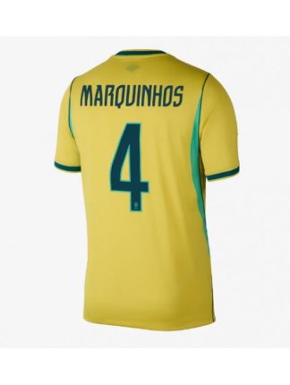 Moški dresi Brazilija SP 2026 Marquinhos #4 Domači rumena Kratek rokav