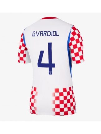 Poceni Nogometni dresi Hrvaška SP 2026 Josko Gvardiol #4 Domači Kratek rokav