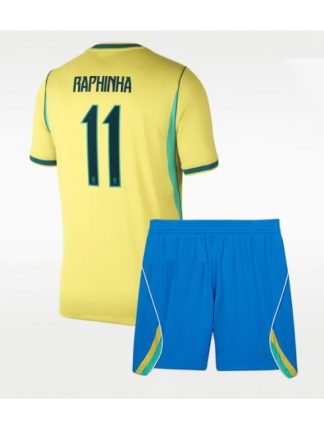 Otroški Nogometni dresi kompleti Brazilija SP 2026 Raphinha Belloli #11 Domači