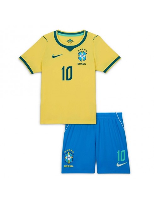 Otroški Nogometni dresi kompleti Brazilija SP 2026 Vinicius Junior #10 Domači